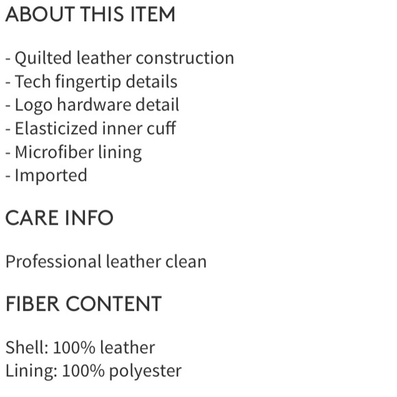 MICHAEL Michael Kors Black quilted leather gloves - Picture 2 of 3